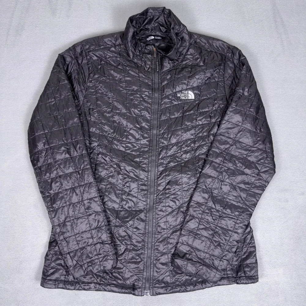 The North Face ThermoBall Eco Puffer Jacket Womens L Black Full Zip Quilted - Picture 1 of 6